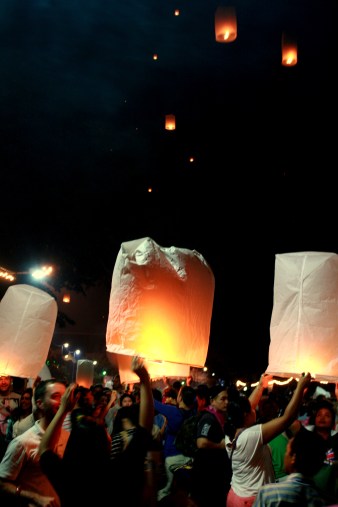 The release of lanterns